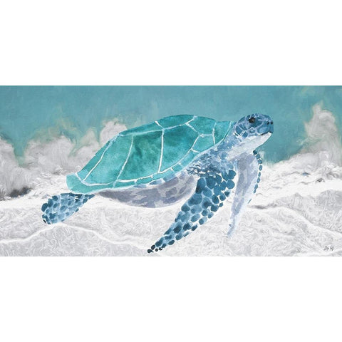 Turtle II Black Modern Wood Framed Art Print with Double Matting by Fay, Mela