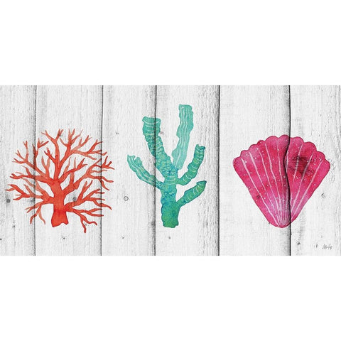 Corals White Modern Wood Framed Art Print by Fay, Mela