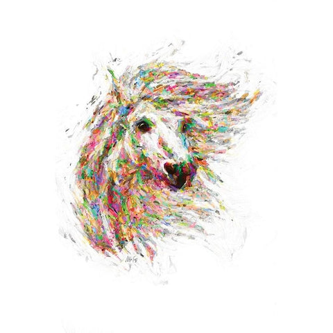 Horse in Color II Gold Ornate Wood Framed Art Print with Double Matting by Fay, Mela