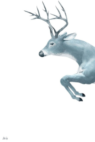 Jumping I White Modern Wood Framed Art Print with Double Matting by Fay, Mela