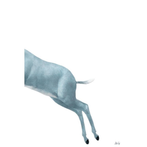 Jumping II White Modern Wood Framed Art Print by Fay, Mela