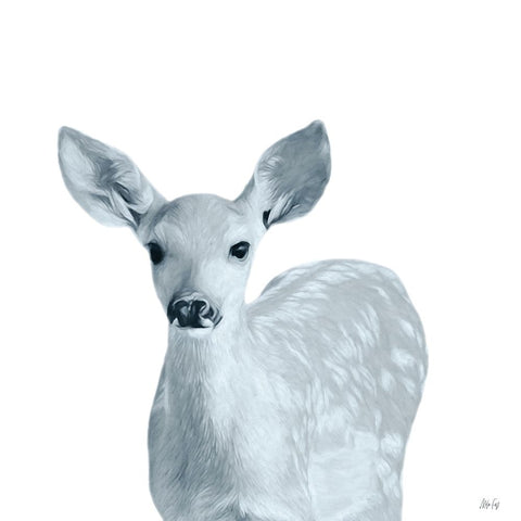 Full Baby Deer Black Ornate Wood Framed Art Print with Double Matting by Fay, Mela