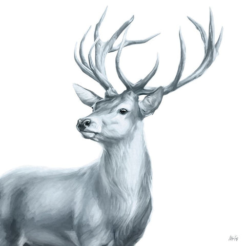 Deer I Black Ornate Wood Framed Art Print with Double Matting by Fay, Mela