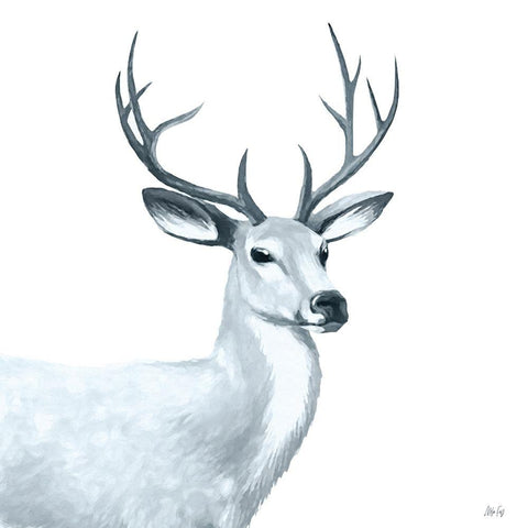 Deer II White Modern Wood Framed Art Print by Fay, Mela