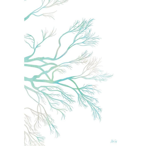 Green Tree II White Modern Wood Framed Art Print by Fay, Mela