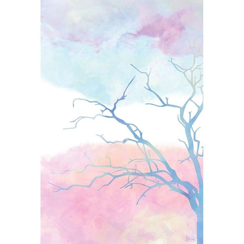Pastel Tree I Gold Ornate Wood Framed Art Print with Double Matting by Fay, Mela