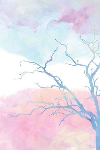 Pastel Tree I Black Ornate Wood Framed Art Print with Double Matting by Fay, Mela