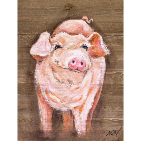 Pig White Modern Wood Framed Art Print by Strong, Molly Susan