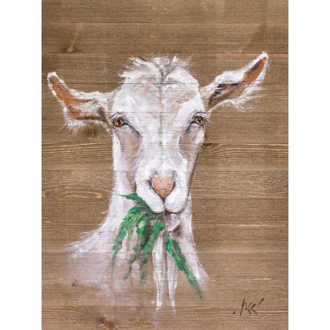 Goat Black Modern Wood Framed Art Print with Double Matting by Strong, Molly Susan