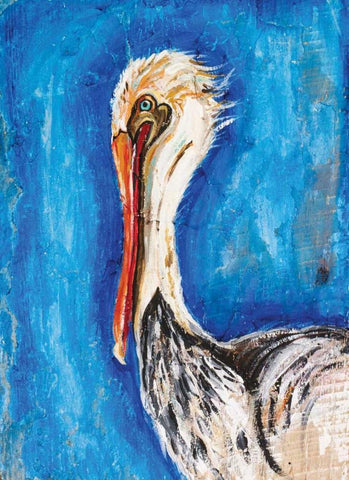 Pelican White Modern Wood Framed Art Print with Double Matting by Strong, Molly Susan