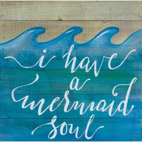 Mermaid Soul White Modern Wood Framed Art Print by Strong, Molly Susan