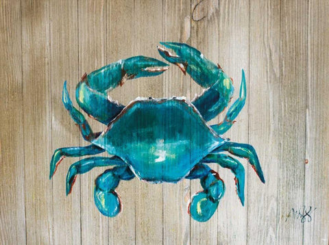Crab White Modern Wood Framed Art Print with Double Matting by Strong, Molly Susan