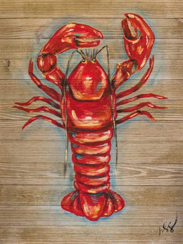 Lobster Black Ornate Wood Framed Art Print with Double Matting by Strong, Molly Susan