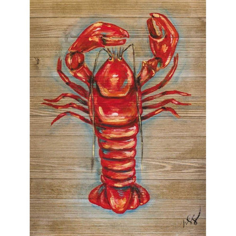 Lobster Black Modern Wood Framed Art Print by Strong, Molly Susan