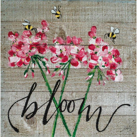 Bloom Black Modern Wood Framed Art Print by Strong, Molly Susan