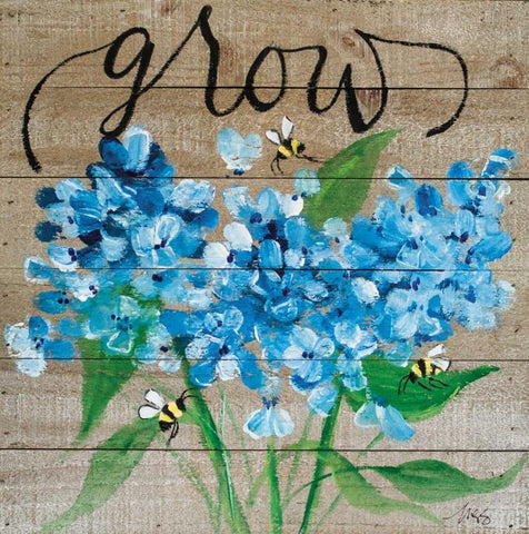 Grow White Modern Wood Framed Art Print with Double Matting by Strong, Molly Susan