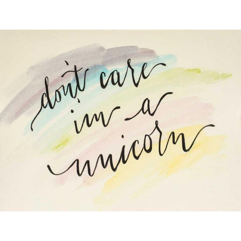 Dont Care Im a Unicorn Black Modern Wood Framed Art Print with Double Matting by Strong, Molly Susan