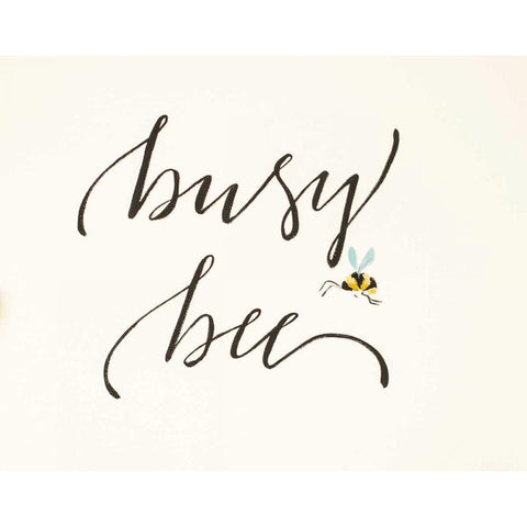 Busy Bee Black Modern Wood Framed Art Print by Strong, Molly Susan