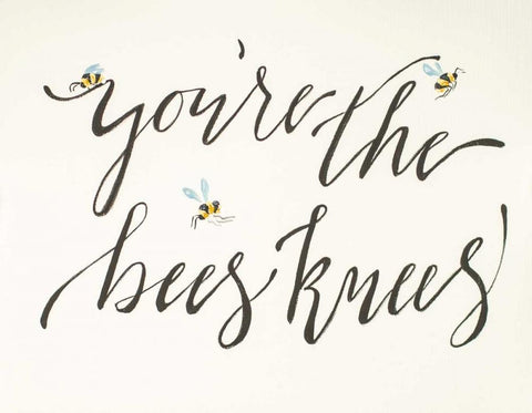 Bees Knees Black Ornate Wood Framed Art Print with Double Matting by Strong, Molly Susan