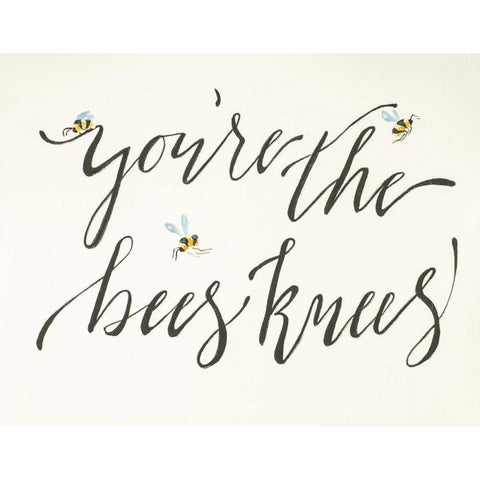 Bees Knees Black Modern Wood Framed Art Print by Strong, Molly Susan