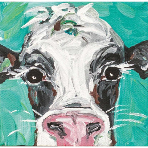 Oreo Cow Black Modern Wood Framed Art Print by Strong, Molly Susan