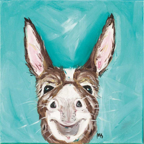 Mr. Donkey Gold Ornate Wood Framed Art Print with Double Matting by Strong, Molly Susan