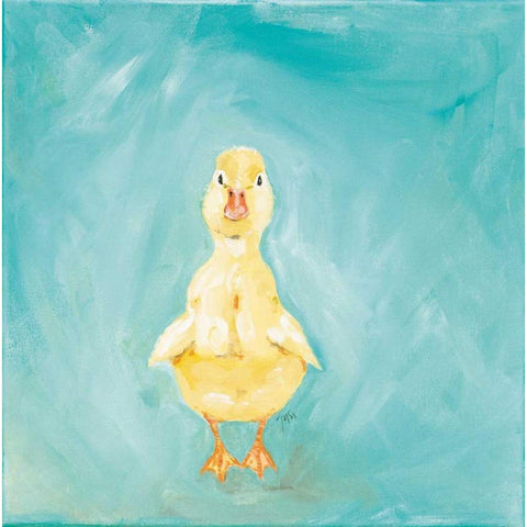 Duckling White Modern Wood Framed Art Print by Strong, Molly Susan