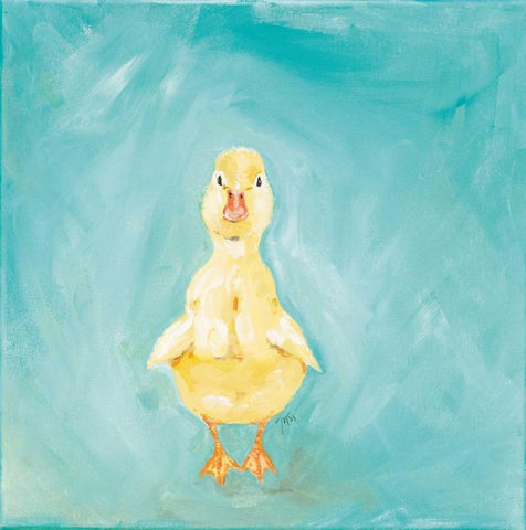 Duckling Black Ornate Wood Framed Art Print with Double Matting by Strong, Molly Susan