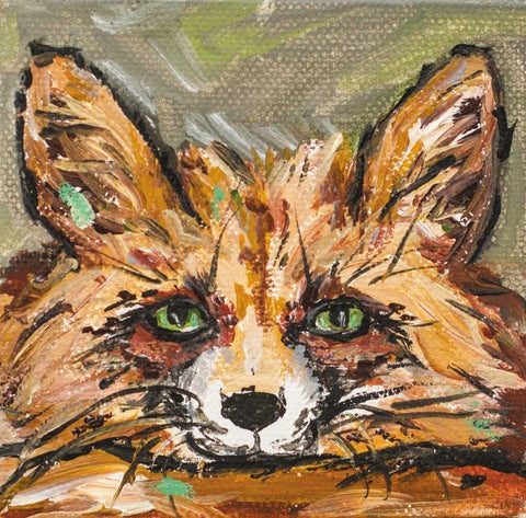 Fox White Modern Wood Framed Art Print with Double Matting by Strong, Molly Susan