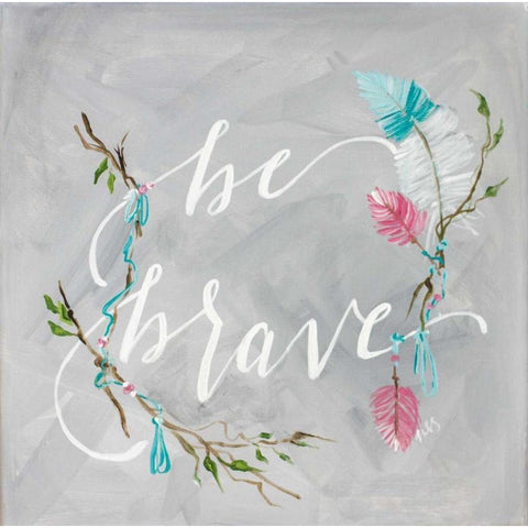 Be Brave Black Modern Wood Framed Art Print by Strong, Molly Susan