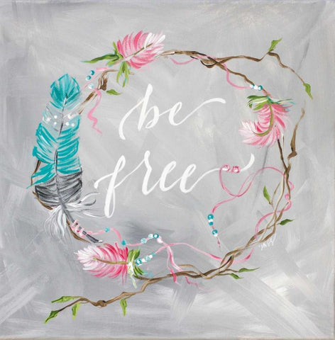 Be Free Black Ornate Wood Framed Art Print with Double Matting by Strong, Molly Susan