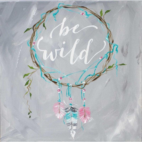 Be Wild Black Modern Wood Framed Art Print with Double Matting by Strong, Molly Susan