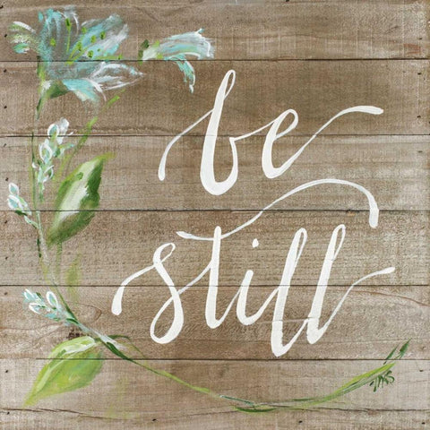 Be Still Gold Ornate Wood Framed Art Print with Double Matting by Strong, Molly Susan