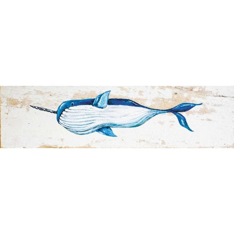 Narwhal Black Modern Wood Framed Art Print with Double Matting by Strong, Molly Susan