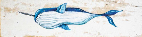 Narwhal White Modern Wood Framed Art Print with Double Matting by Strong, Molly Susan