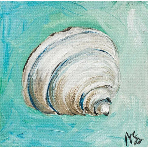 Shell White Modern Wood Framed Art Print by Strong, Molly Susan