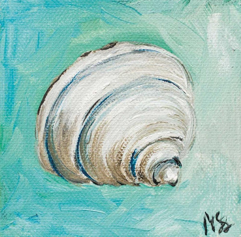 Shell White Modern Wood Framed Art Print with Double Matting by Strong, Molly Susan