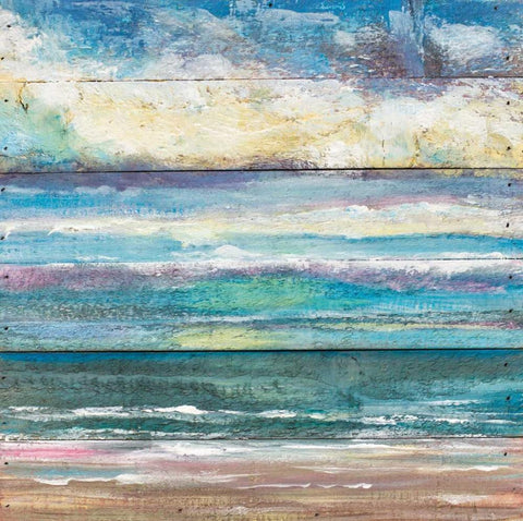 Ocean View I White Modern Wood Framed Art Print with Double Matting by Strong, Molly Susan