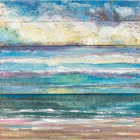 Ocean View I Black Modern Wood Framed Art Print with Double Matting by Strong, Molly Susan