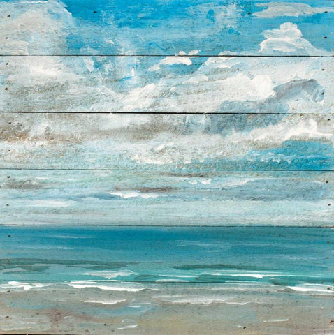 Ocean View II White Modern Wood Framed Art Print with Double Matting by Strong, Molly Susan