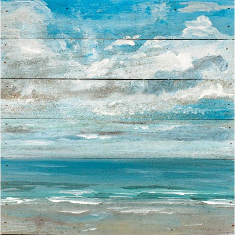 Ocean View II Black Modern Wood Framed Art Print with Double Matting by Strong, Molly Susan