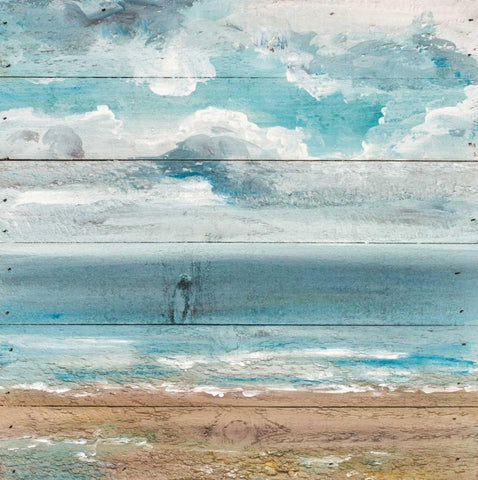 Ocean View III Black Ornate Wood Framed Art Print with Double Matting by Strong, Molly Susan