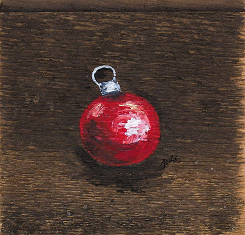 Red Bulb White Modern Wood Framed Art Print with Double Matting by Strong, Molly Susan