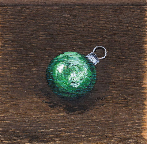 Green Bulb Black Ornate Wood Framed Art Print with Double Matting by Strong, Molly Susan