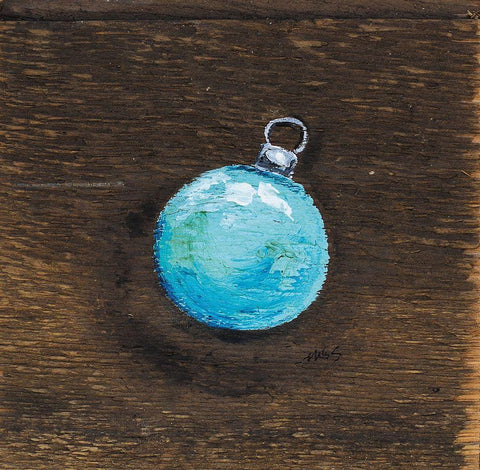 Blue Bulb Black Ornate Wood Framed Art Print with Double Matting by Strong, Molly Susan