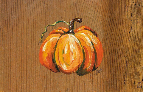 Orange Pumpkin Black Ornate Wood Framed Art Print with Double Matting by Strong, Molly Susan