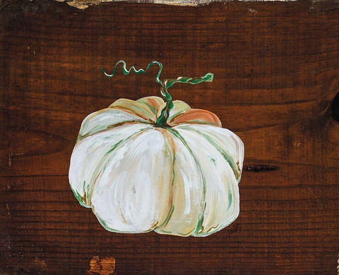 White Pumpkin Black Ornate Wood Framed Art Print with Double Matting by Strong, Molly Susan