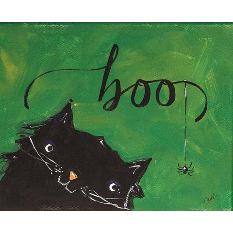 Boo Black Modern Wood Framed Art Print by Strong, Molly Susan