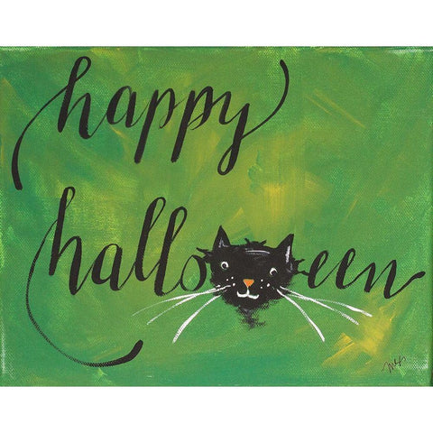 Happy Halloween Gold Ornate Wood Framed Art Print with Double Matting by Strong, Molly Susan
