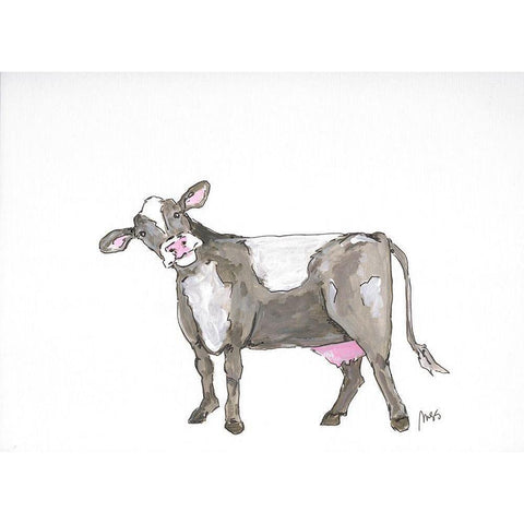 Cow Gold Ornate Wood Framed Art Print with Double Matting by Strong, Molly Susan